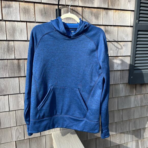 ADIDAS "Climawarm" Hooded Sweatshirt, Fleece-Lined, Blue, Medium - Picture 1 of 5